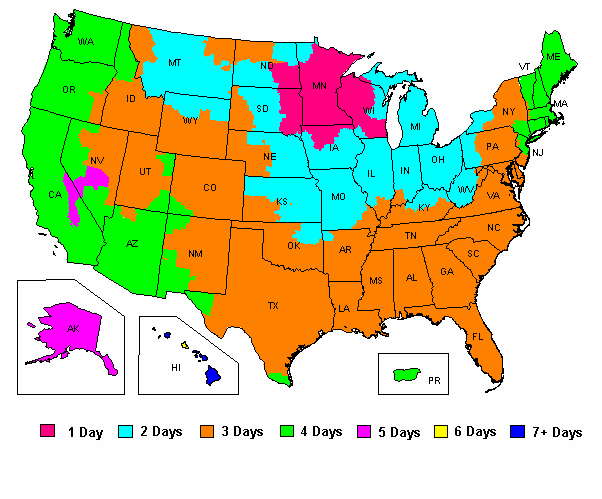 Rollerfeeder U.S, shipping map